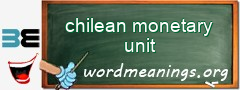 WordMeaning blackboard for chilean monetary unit